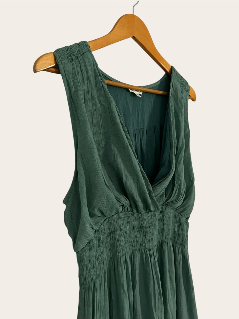 eesome Teal Green V‑Neck High‑Low Ruffle Maxi Dress - Picture 6 of 14